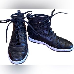 limited edition laser cut out leather Nike high top sneakers Dunk Sky Hi Joli